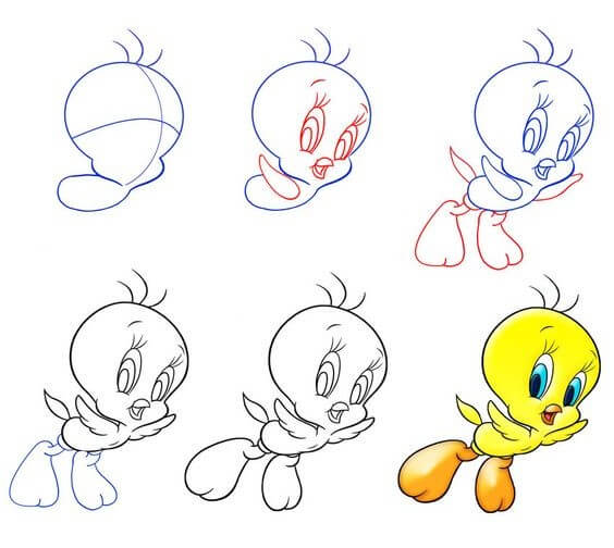 How to draw Tweey bird (5)