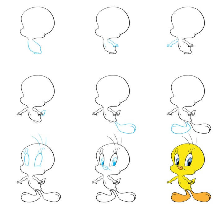 How to draw Tweey bird (7)