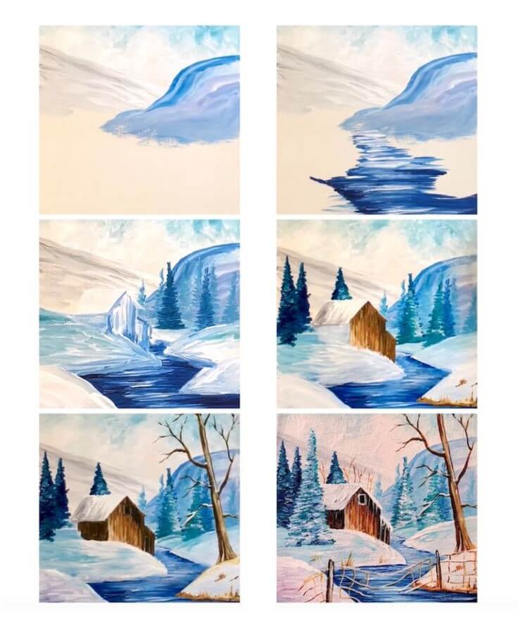 How to draw Winter landscape (3)