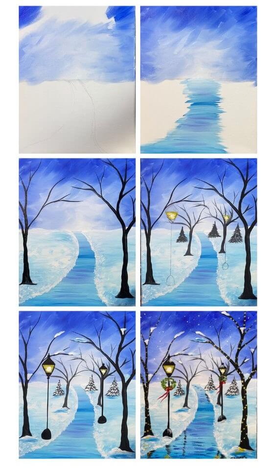 Winter landscape (9) Drawing Ideas