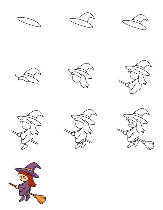 How to draw Witch idea (10)