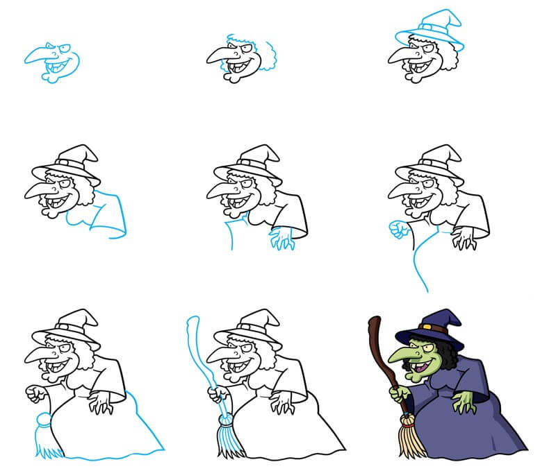 How to draw Witch idea (11)