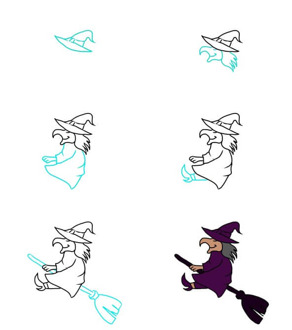 How to draw Witch idea (12)