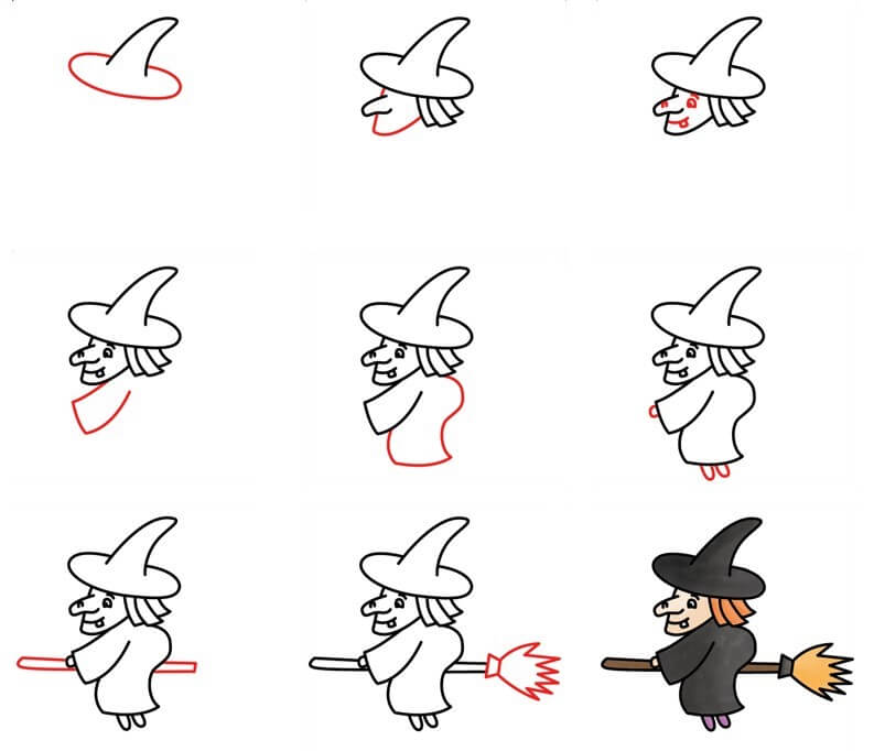 How to draw Witch idea (15)