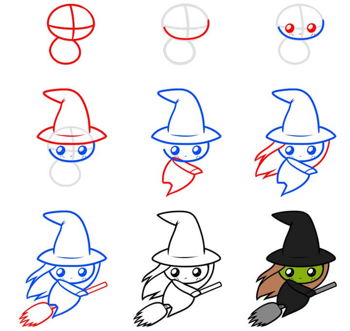 How to draw Witch idea (17)