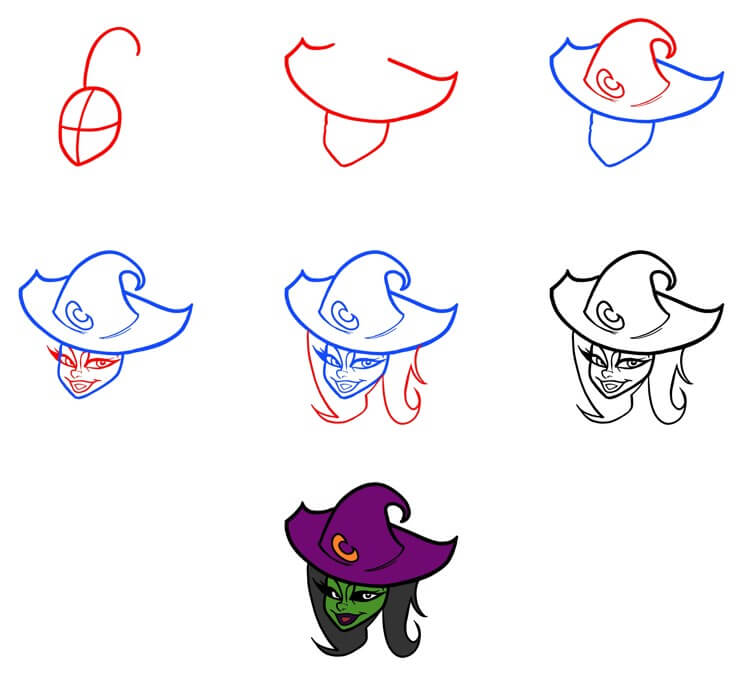 How to draw Witch idea (20)