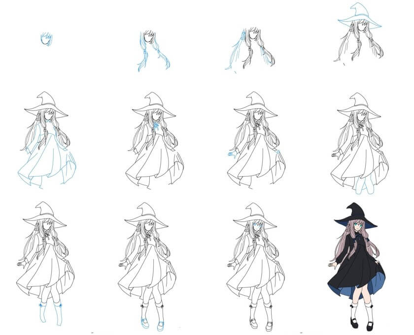 How to draw Witch idea (25)