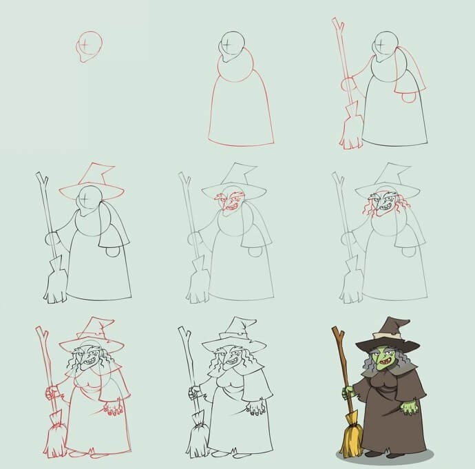 How to draw Witch idea (27)