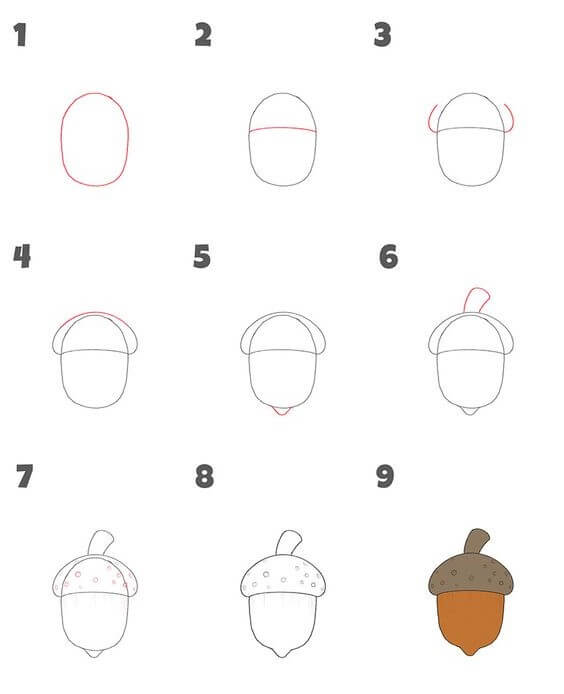 How to draw Acorn idea (3)