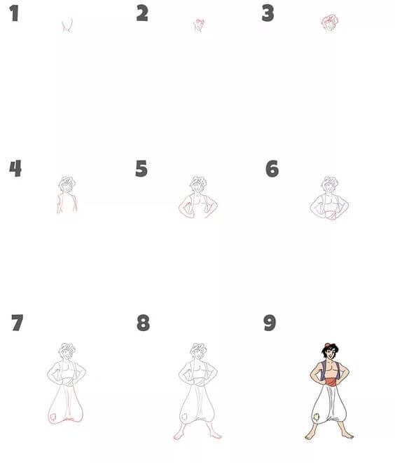 How to draw Aladdin idea (1)