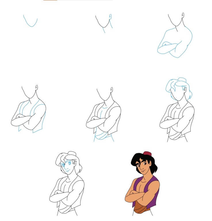 How to draw Aladdin idea (12)