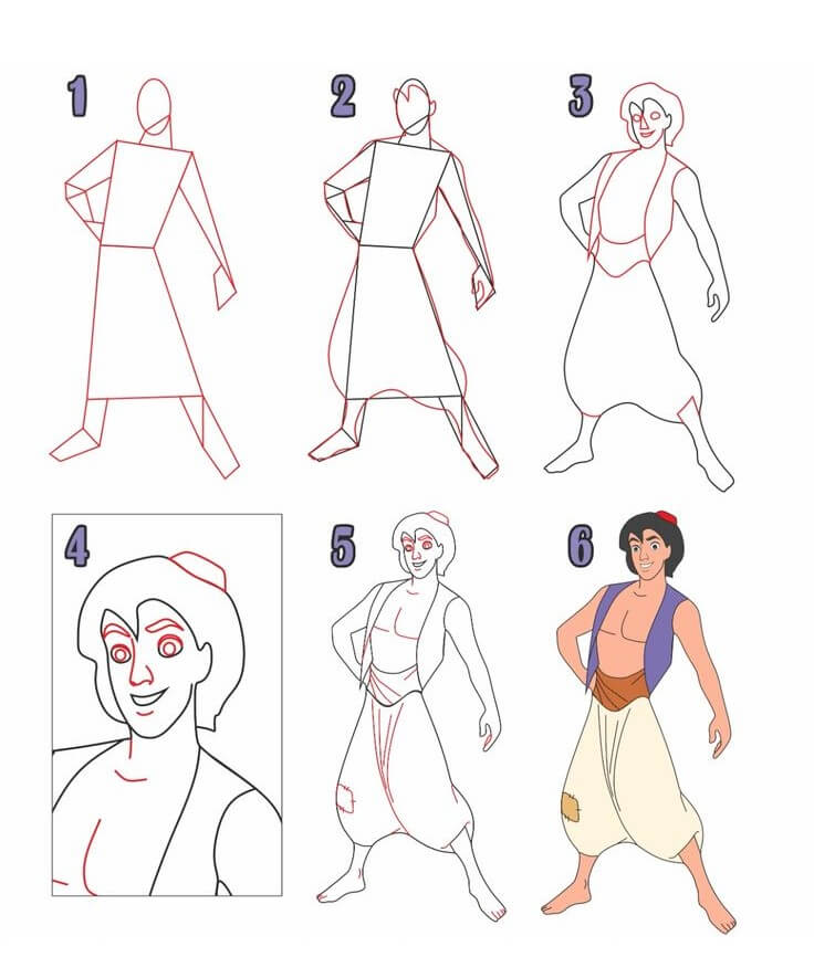 How to draw Aladdin idea (3)