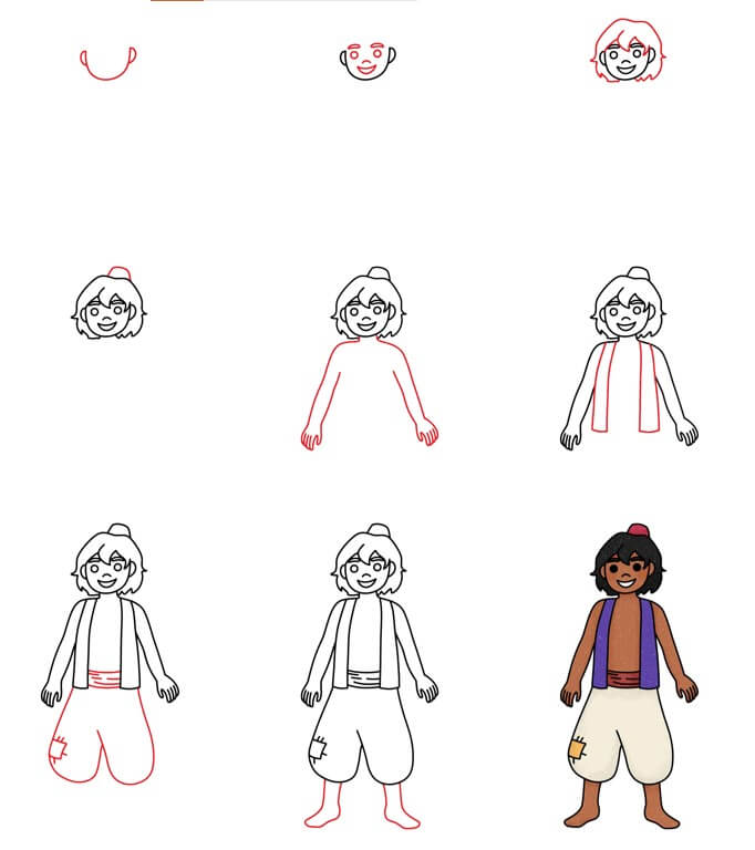 How to draw Aladdin idea (6)