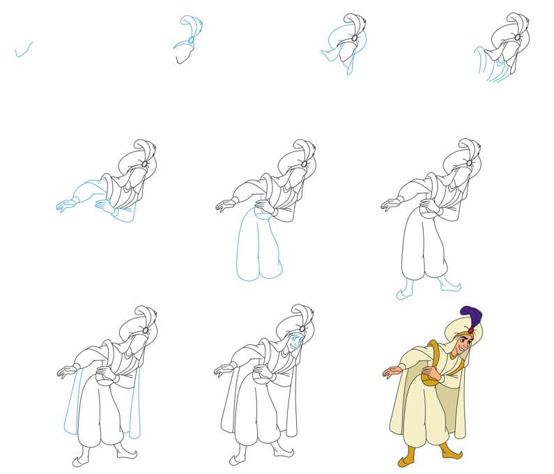 How to draw Aladdin idea (8)