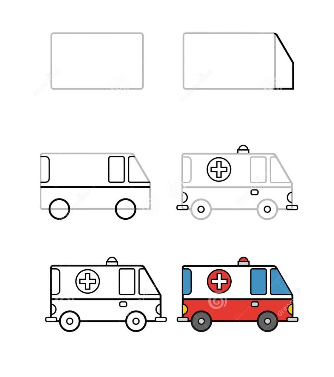 How to draw Ambulance idea (10)