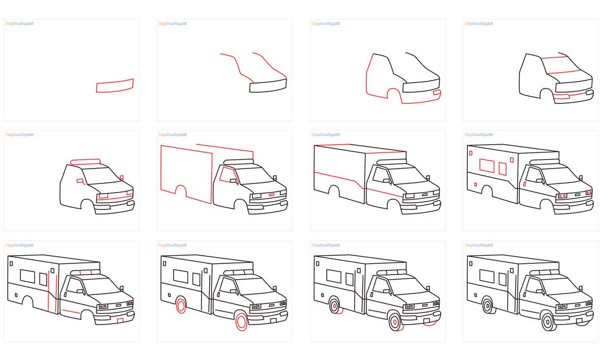 How to draw Ambulance idea (13)