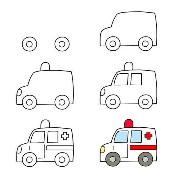 How to draw Ambulance idea (2)