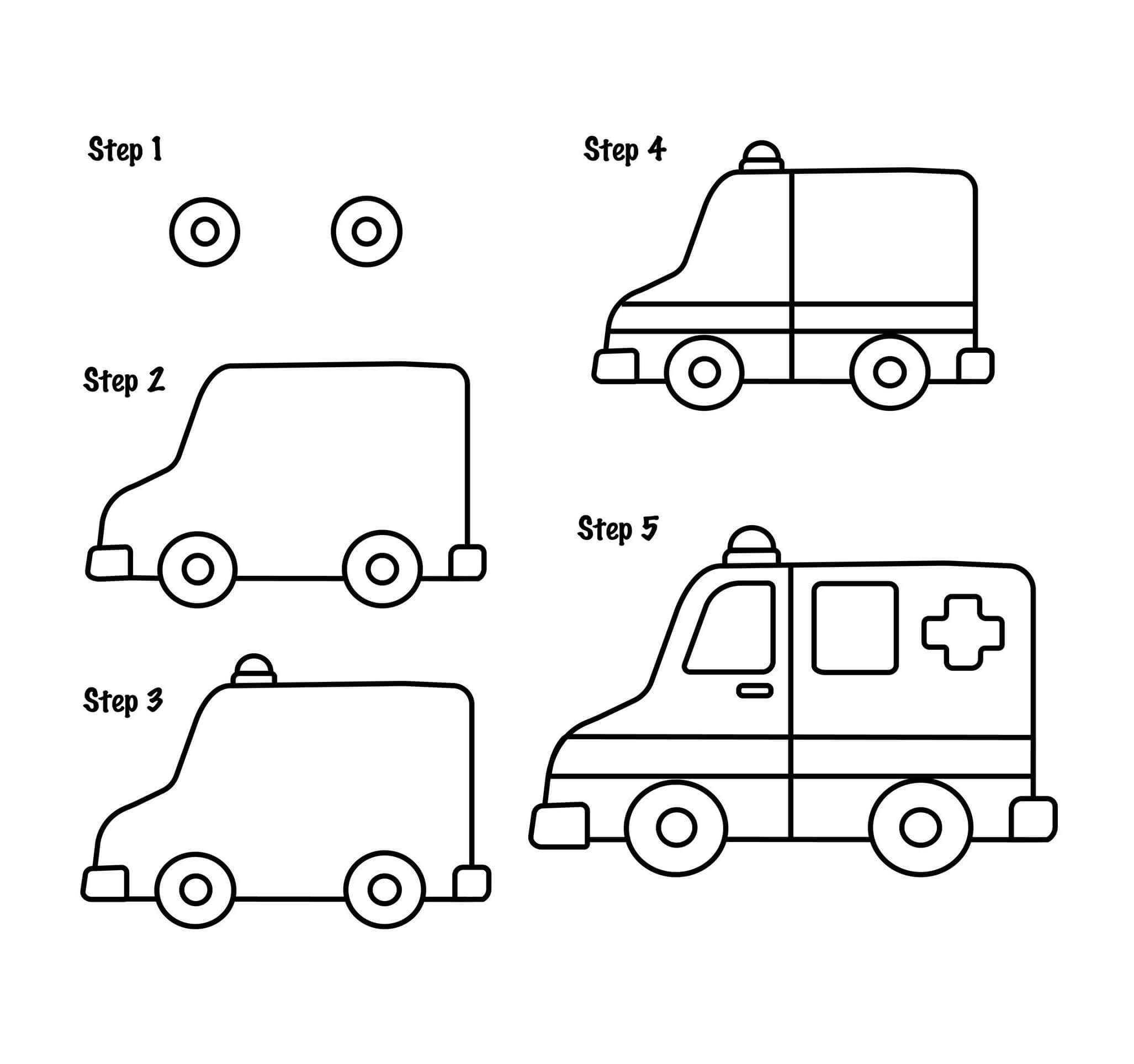 How to draw Ambulance idea (4)