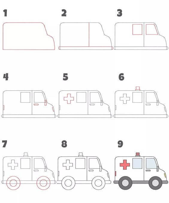 How to draw Ambulance idea (5)