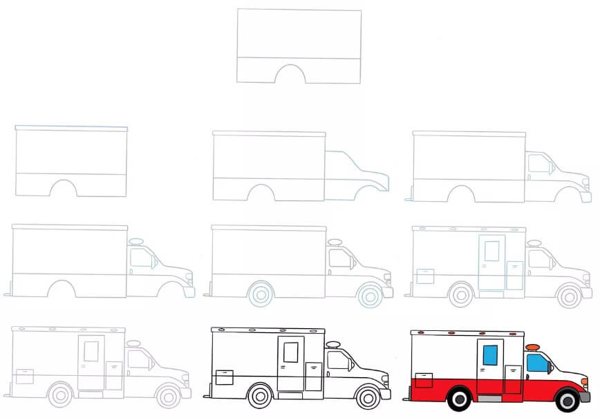 How to draw Ambulance idea (9)