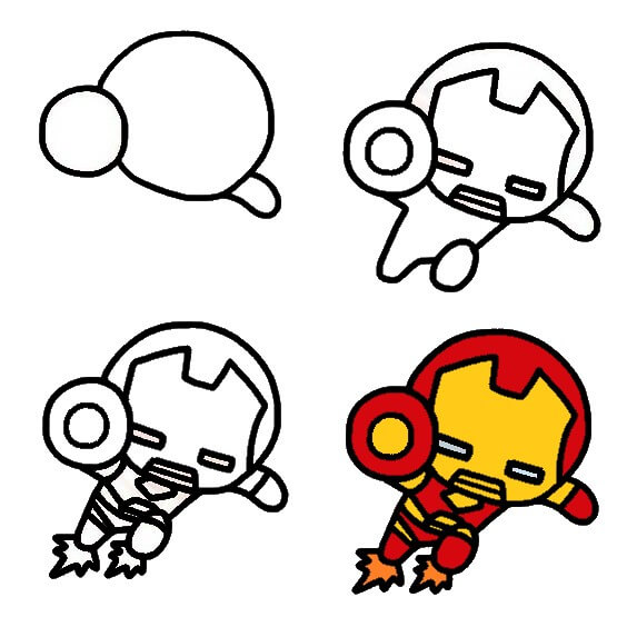 How to draw Baby iron man (1)