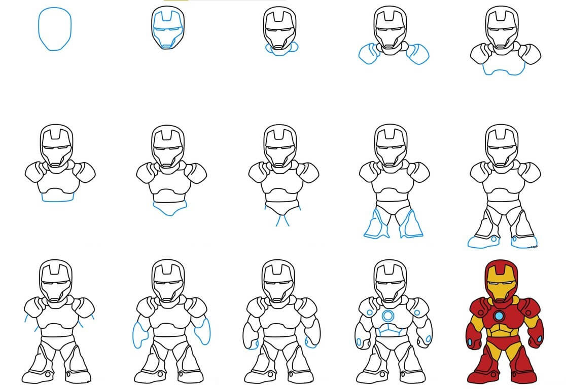 How to draw Baby iron man (4)