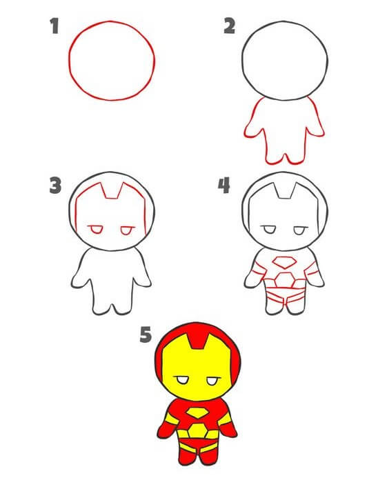 How to draw Baby iron man (5)