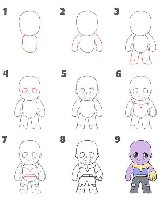 How to draw Baby Thanos (1)