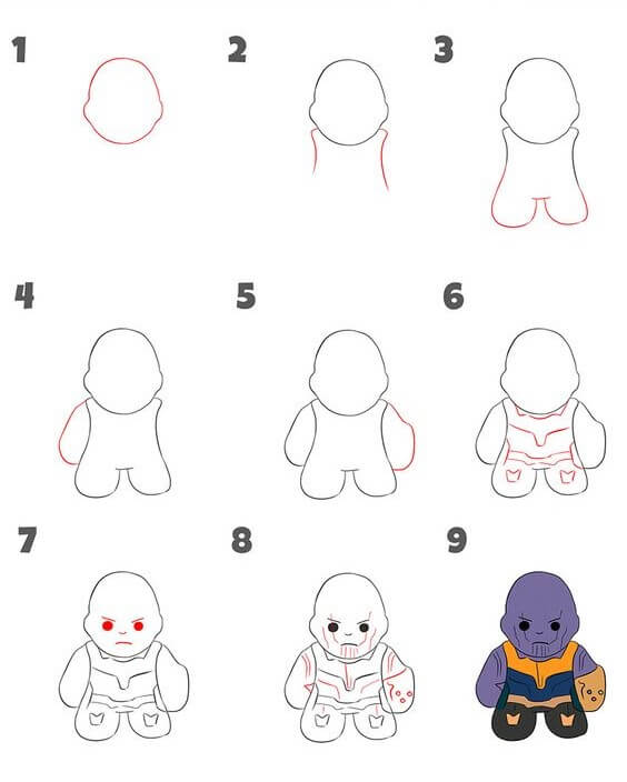 How to draw Baby Thanos (2)