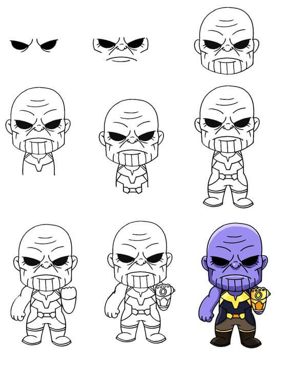 How to draw Baby Thanos (3)