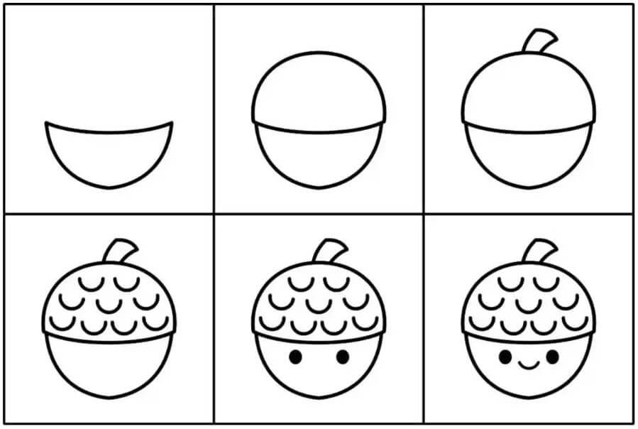 Cartoon acorn (1) Drawing Ideas