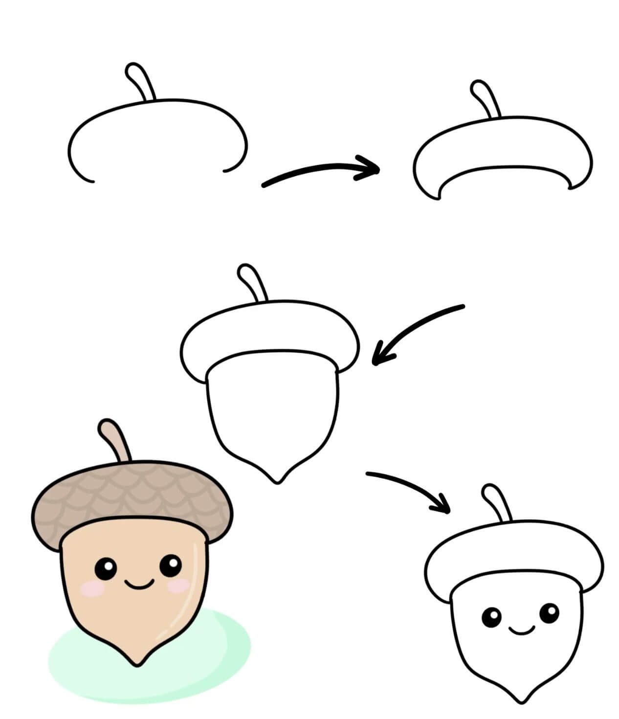 Cartoon acorn (2) Drawing Ideas