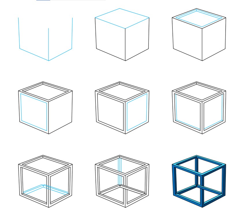 How to draw Cube idea (13)