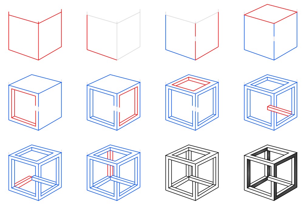 How to draw Cube idea (17)