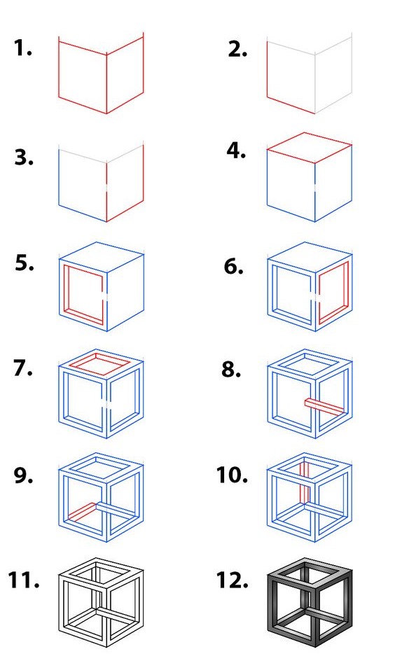 How to draw Cube idea (2)