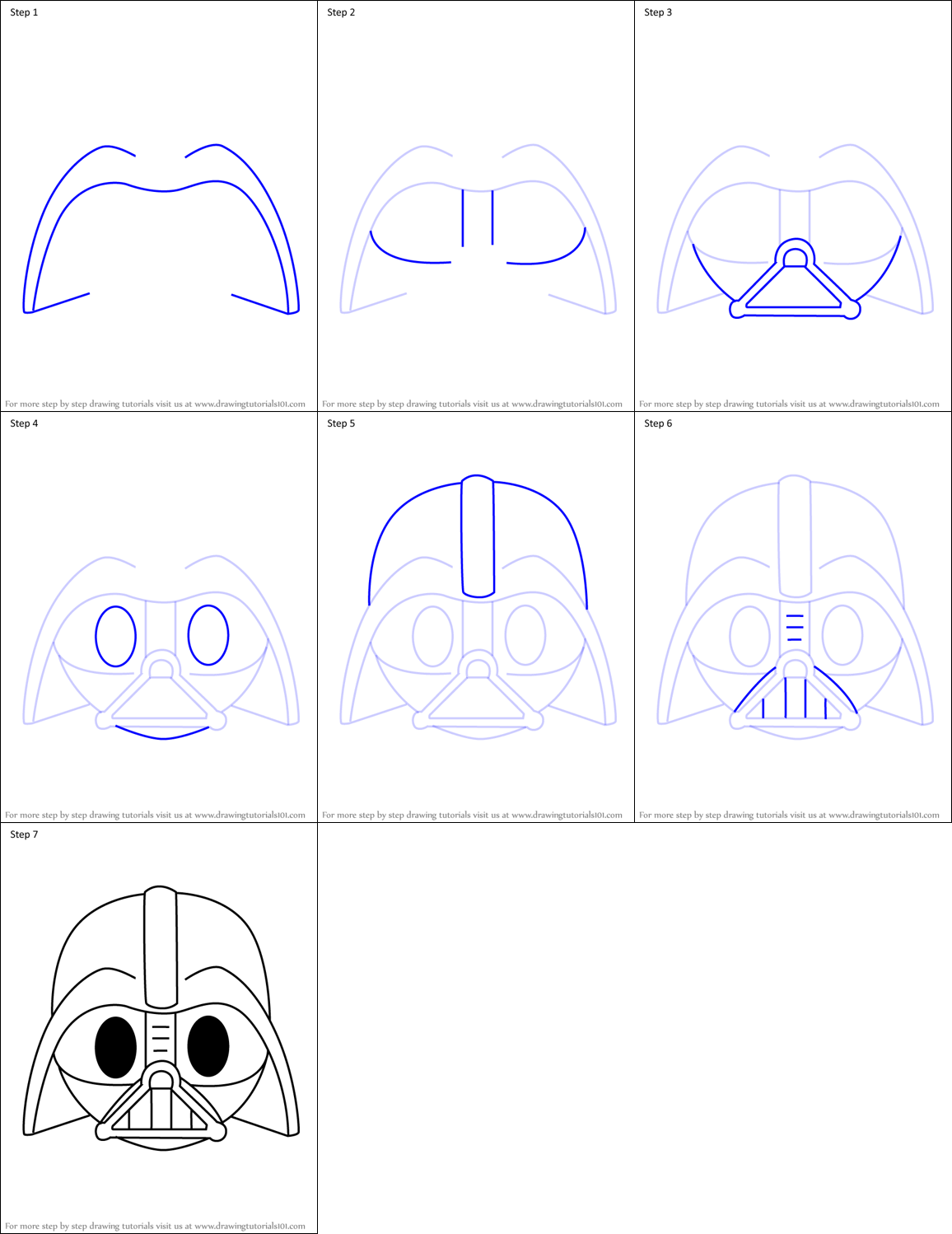 How to draw Darth vader head