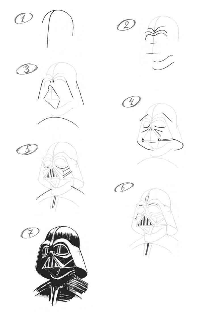 How to draw Darth vader idea (2)