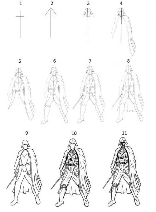 How to draw Darth vader idea (3)