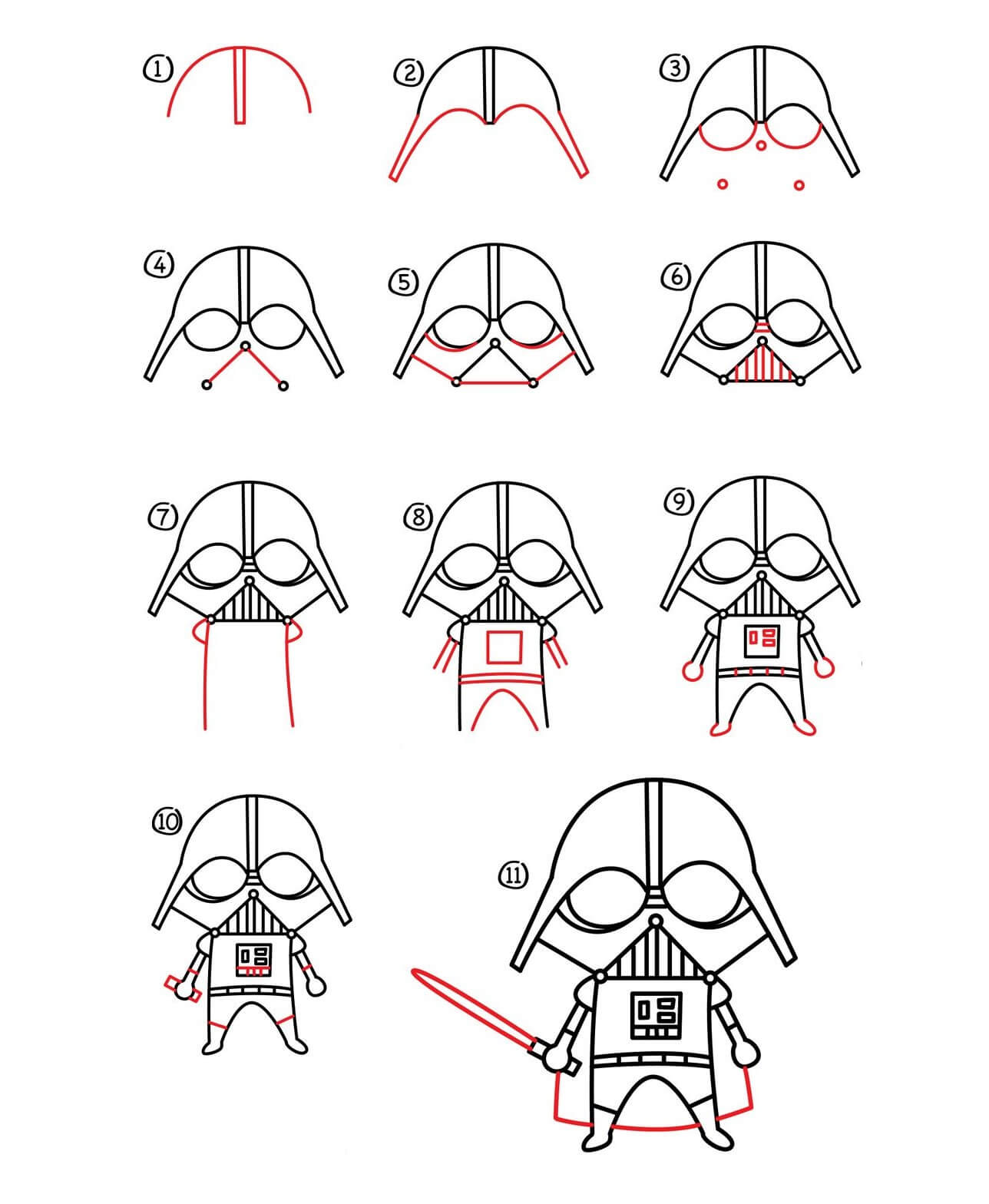 How to draw Darth vader idea (4)