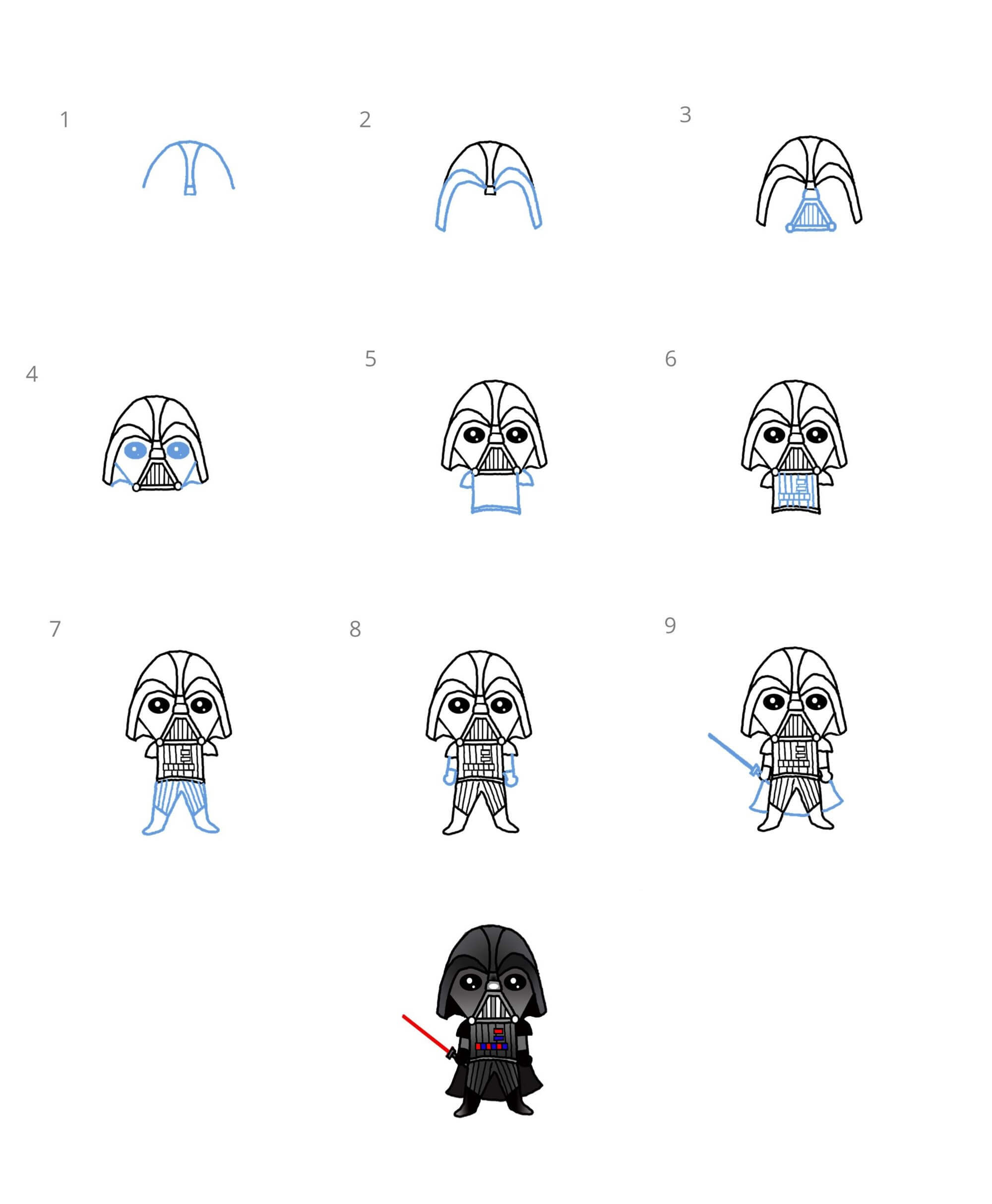 How to draw Darth vader idea (5)