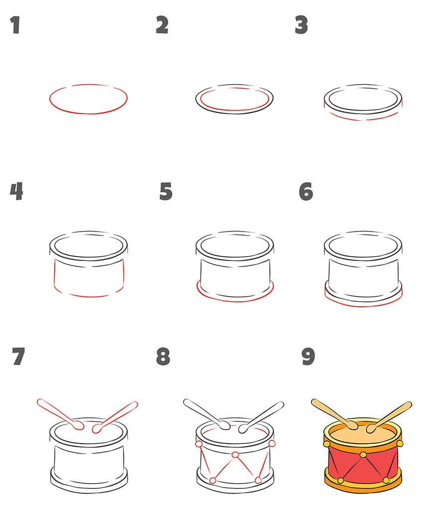 How to draw Drum idea (1)