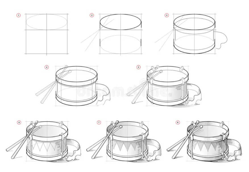 How to draw Drum idea (13)