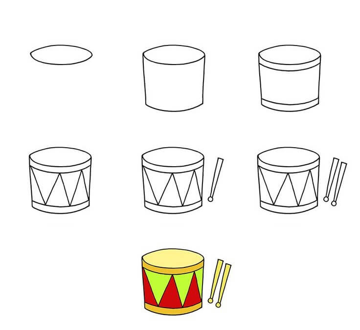 How to draw Drum idea (3)