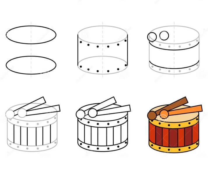 How to draw Drum idea (5)