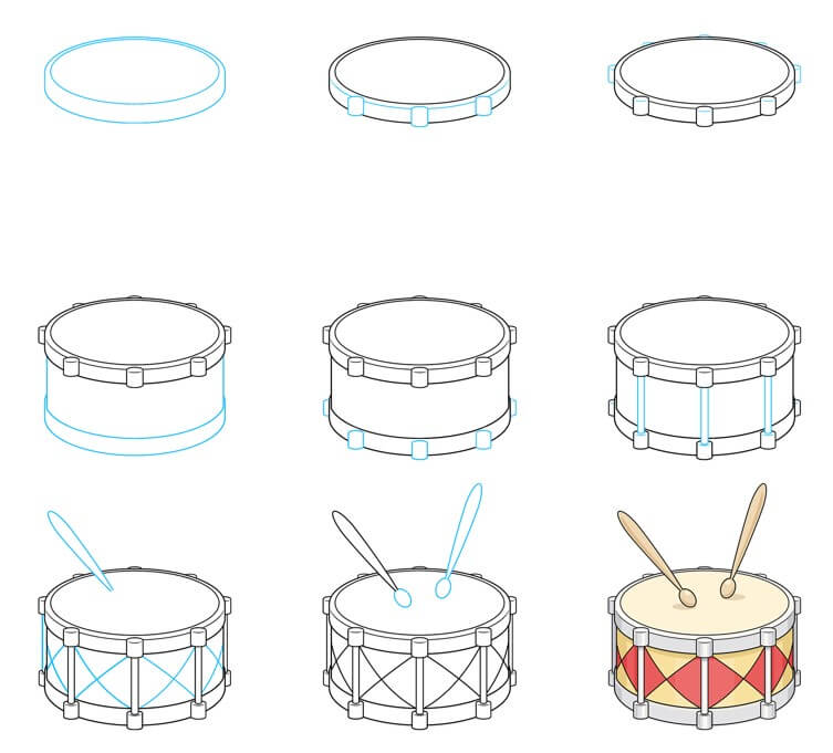 How to draw Drum idea (7)