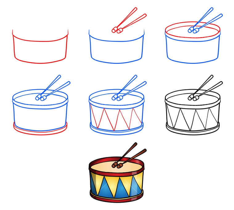 How to draw Drum idea (9)