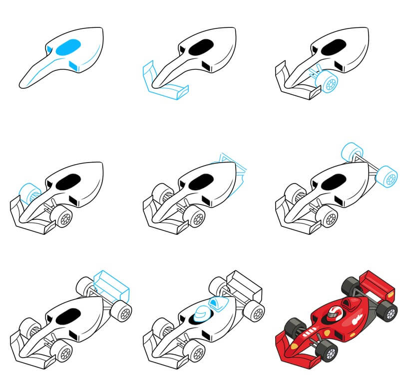 How to draw F1 racing car idea (13)