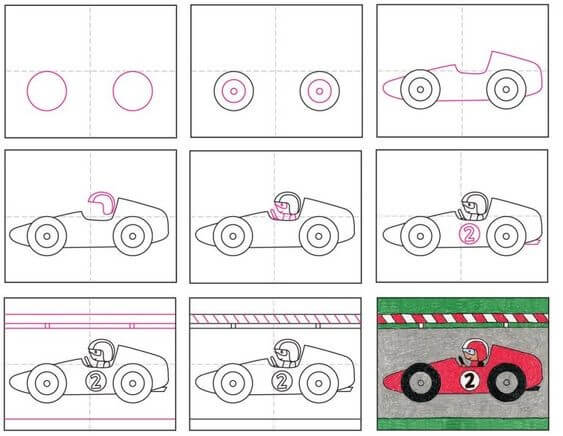 How to draw F1 racing car idea (4)