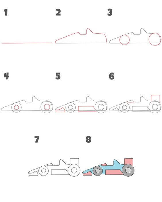 How to draw F1 racing car idea (6)