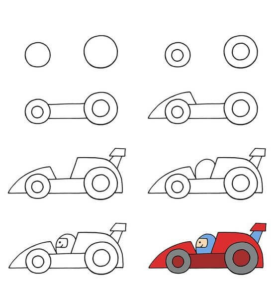 How to draw F1 racing car idea (7)